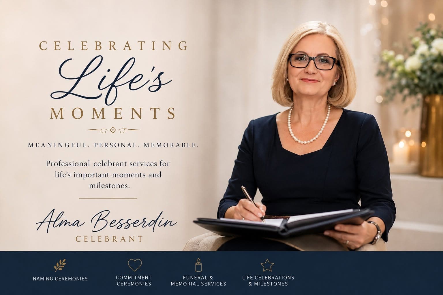 Alma Besserdin- Celebrant & MC Services hero